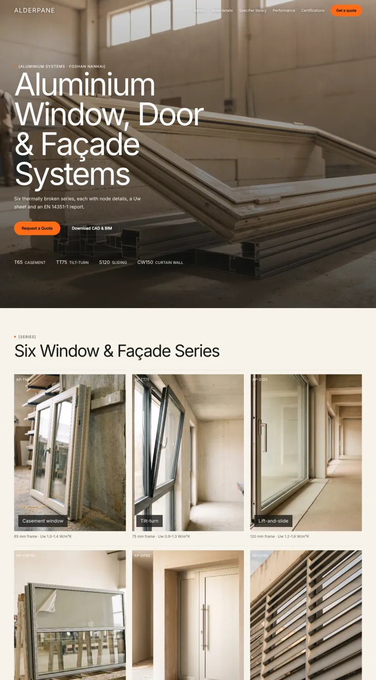 Alderpane Systems 首页预览