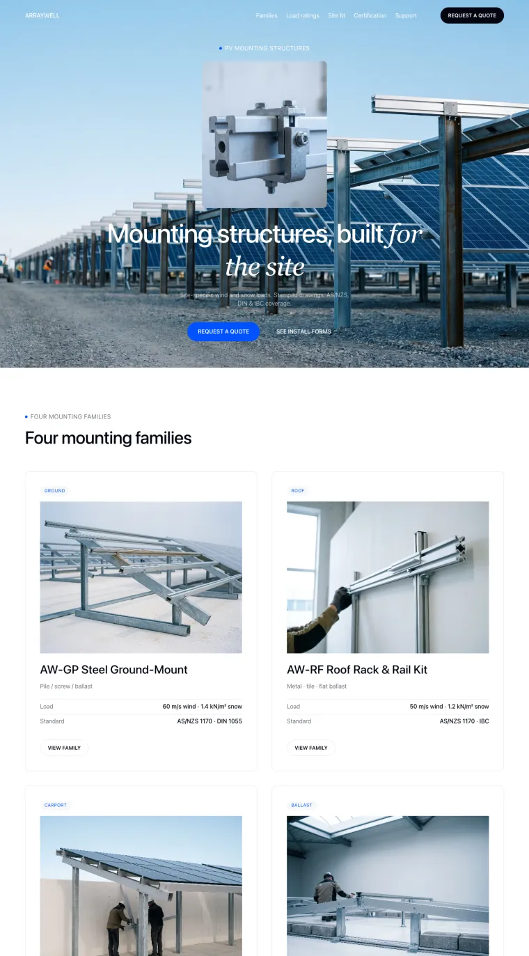 Arraywell Structures 首页预览