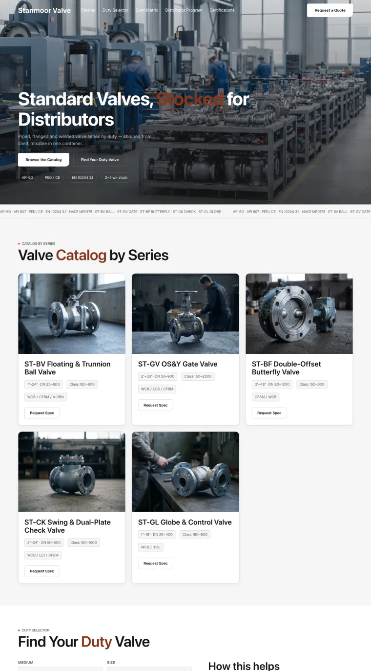 Stanmoor Valve 首页预览